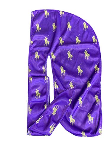 Silky Durag – (Multiple Designs) | 360 Waves (Purple Yellow)