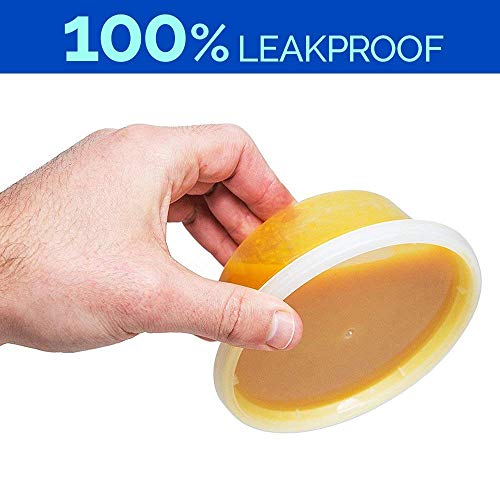 8 oz Plastic Food Storage Containers with Lids (50 sets) - Restaurant Deli Cups/Great for Slime, Party Supplies, Meal Prep and Portion Control - Leakproof and Microwave Safe - BPA Free