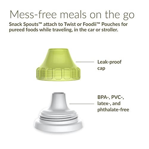 image for Kiinde Foodii Reusable Snack Spout Attachments for Homemade Puree Sque