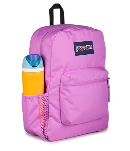 Image of JanSport Cross Town Backpack - Simple Bag for Everyone with 1 Main Compartment, Front Utility Pocket - Premium Class Accessories - Digital Fuchsia