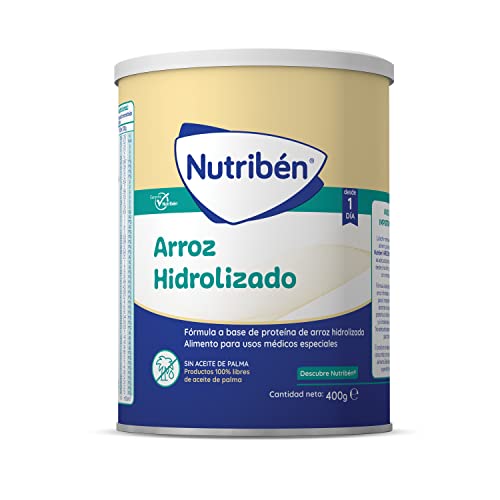 Nutribén Arroz Hidrolizado 1 - Fórmula en Polvo de Iniciación para Bebés con Alergia a la Proteína de Leche de Vaca- desde el Primer Día - 1 unidad 400g
