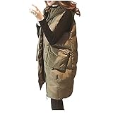 Damen Daunenweste Warmer Daunenmantel mit Kapuze Taschen Weste Slim Gilet Winter Outdoor Ärmellos Jacke Langer Mantel Damen Lange Weste Ärmellose Kapuzenjacken Mit Baumwolle Gepolsterte Mäntel Daunenweste Steppweste Damen Warm Weiche Ärmellos Jacke Mit Kapuze Slim Fit Damen Weste Lang Mantel Outwear Ärmellose mit Kapuze Warm Steppweste Wintermantel Vest Damen Weste Lang Mantel Outwear Ärmellose mit Kapuze Steppweste Wintermantel Vest Leicht Daunenweste ÄRmellos Winterjacke