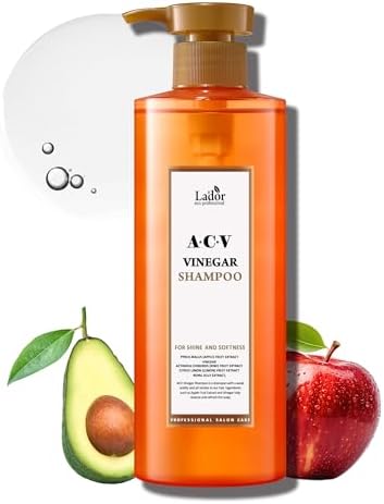 LA'DOR LADOR Apple Cider Vinegar Clarifying Shampoo w/Tea Tree Sub-Acidic pH-balanced - Glossy Shine Refreshing for Greasy Dandruff Oily Scalp Hair Free of Silicone Paraben Sulfate 14.5 Fl Oz Korean