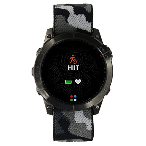 LDFAS Fenix 7/6/5 Plus Band, 22mm Ultra Easy Fit Nylon Straps Compatible for Garmin Fenix 7/6 Pro/5 Plus/Epix (Gen 2)/Quatix 7/instinct 2 Bnads, Camouflage-Gray