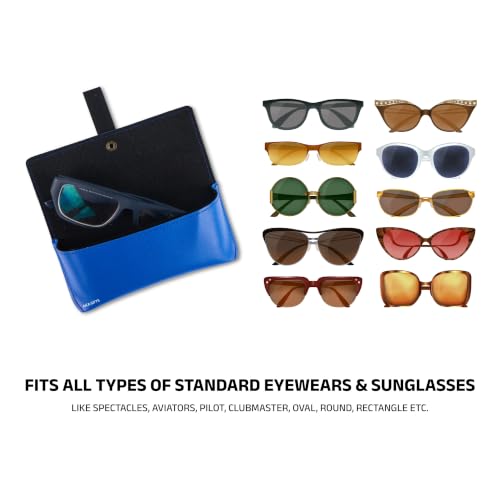 Image of AICA Personalised Name & Charm Leather Sunglass Case Cover for Men & Women | Hard Case Eyewear Cover