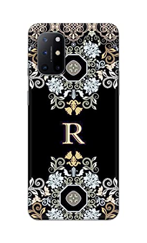 Image of PRINTFIDAA Name II Initial II Letter Floral Pattern Alphabet R Printed Designer Hard Back Case Cover for OnePlus 8T -(TI) MVN1007