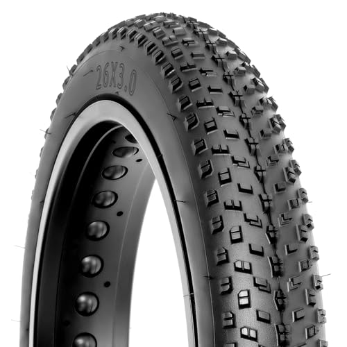 Hycline Fat Bike Replacement Tire: 26x3.0 Inch Puncture Resistant Folding MTB Bicycle Tires, All Terrain High-Density Bike Tires with Street or Trail Riding