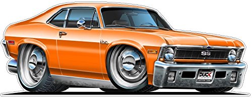 1968-1972 Chevy Nova Wall Decal 2ft Long Vinyl Reusable Movable Fun Stickers for Boys Classic Cartoon Cars Home Decor