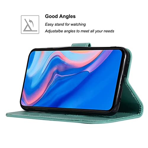 Sidande Case For Huawei Y9 Prime 2019/Honor 9X/P Smart Z Stk-Lx1 Wallet Case With Card Holder, [Wrist Strap] Owl Premium Pu Leather Flip Phone Case Cover For Huawei Y9 Prime 2019 (Green) #TOP3