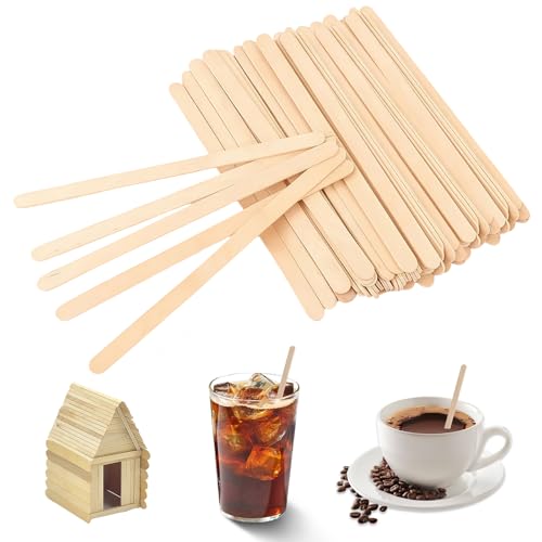 1000 Piezas Paletinas de Café de Madera, 11 cm Palitos de Café de Madera Desechables, palitos de madera, Natural y Biodegradable, para Remover Café Té Leche Zumo Bebidas Helados Calientes y Frías