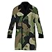 Meaudiwes Fashion Warm Overcoat Double Breasted Trench Coat Lightweight Jacket Windbreaker Cool Green Camo Army Camouflage