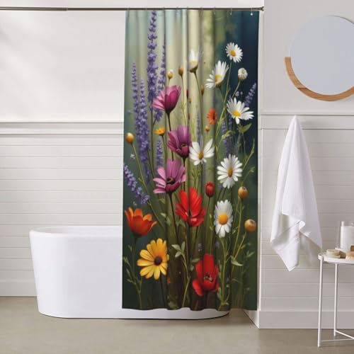 Rideau de douche opaque en textile de qualité supérieure motif floral