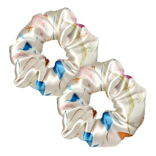 LILYSILK 100% Seide Haarringe Damen Pferdeschwanzhalter Haarband aus Seide, Haargummis Verpackung MEHRWEG (Schütze, 2) 1 stück (2er Pack) Schütze