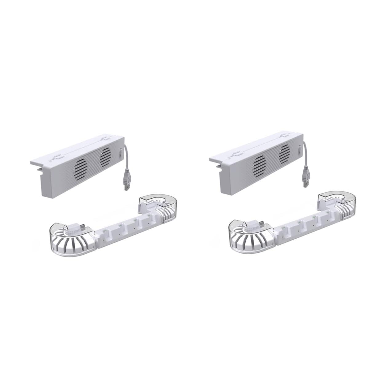 2 Set Dock per Switch Oled con Raffreddamento Gamepad Base per Caricatore Dual con Slot per Giochi e Copertura Trasparente
