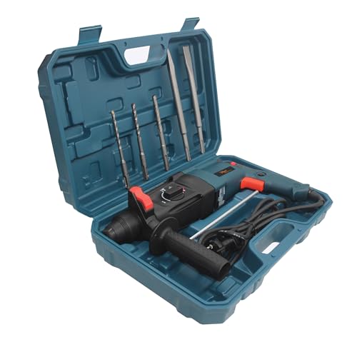 Image of Hillgrove HGCM1029M4 All Purpose 26mm Hammer Impact Drill Machine Forward /Reverse Rotation with 5Pcs SDS Plus Bits for Making Holes in Metal /Wood /Concrete Hammer Drill (26 mm Chuck Size, 1200 W)