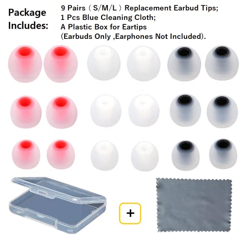 Image of Earbud Silicone Ear Tips Replacement Earbuds Gels for Popular In-Ear Headphones Other Inner Hole 3.8mm - 5.1mm 9 Pairs S /M /L