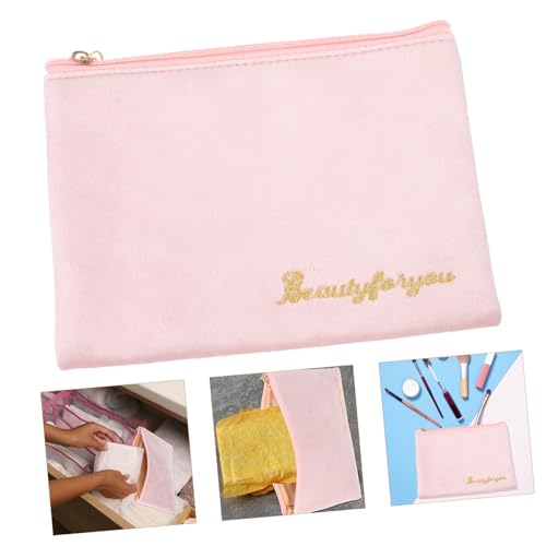 Bolsa portátil para toallas sanitarias con cremallera rosa miniatura 4