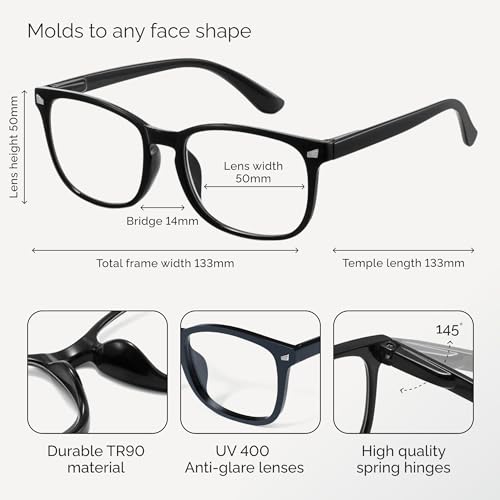 Image of CCVOO Reading Glasses for Women /Men, Eyeglasses, Blue Light Readers for Women /Men, Computer Eye Glasses, Cheaters