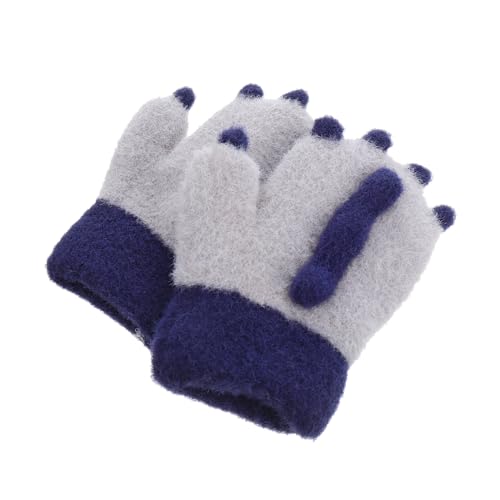 TOVINANNA Boys Girls Winter Gloves Kids Warm Finger Cashmere Gloves Full Coverage Adorable Dinosaur Claws