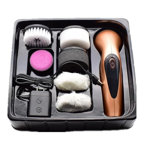 PVGYUJFD Máquinas limpiabotas. Cepillo for Zapatos, pulidor de pies, Cuero for Coche, Dispositivo Cuidado eléctrico(Gold)