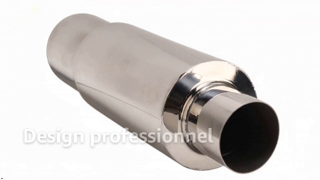 Daroplo 2X Silencieux D'Échappement Voiture Résonateur Universel Acier Inoxydable Entrée 2,5 Pouces Longueur 12 Pouces