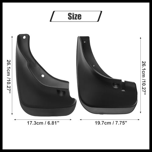 Image of Front and Rear Mud Flaps Splash Guards Fit for Toyota Corolla Sedan 1993-1997 - Pack of 4 Black Durable Material