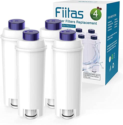 Fiitas DLSC002 Filtros para Delonghi Máquina Café, Descalcificante Compatible con De Longhi Serie Magnifica S, ECAM, ESAM, ETAM (4 unidades) Cover