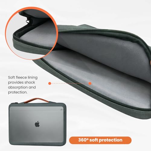 Image of Dyazo 14-14.1 Inch Laptop Sleeve Case Cover | Soft Padded Interior with Handle & Front Pocket for Accessories | Compatible for MacBook Air /Pro, Dell, HP, Microsoft Surface, Lenovo, Acer & More (Grey)