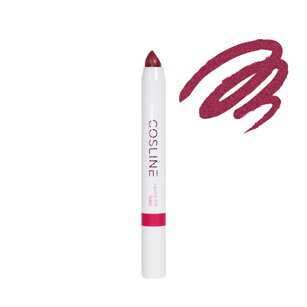 COSLINE Lippenstift Rubin 415, Kirschrot Mit kühlerm Unterton, Matt, Hohe Deckkraft, Pflegend, Cremig, Vegan, Made in Germany