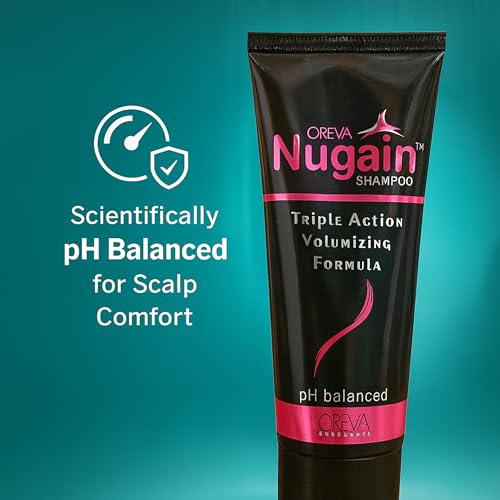Image of Rotex Oreva Nugain Shampoo 100gm (Pack of 2) | Triple Action Volumizing Formula | Helps Reduce Hair Fall Due to Breakage | pH Balanced | Strengthens & Nourishes Hair | Suitable for All Hair Types