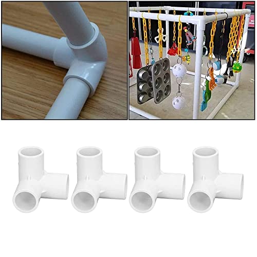 Image of DMAKS 3 way pipe fittings, Easy To Connect Impact Resistant Stable UPVC Tee Connector 1 /2 inch Inner Diameter for Furniture Installation for Tent Connection (10 pc)