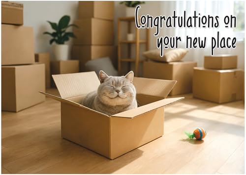 Glory To Dog Congratulations On Your New Place Housewarming Card with Greeting Card Mailing Envelope