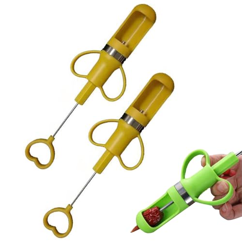 2 noccioli di ciliegia in acciaio inox, rimozione del nucleo, strumento per distruggere la ciliegia, snocciolatore di frutta, manico ergonomico, snocciolatore di oliva e ciliegia, snocciolatore