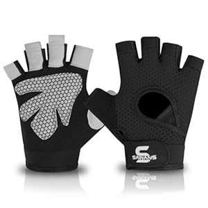 SAWANS Gym Gloves for Men & Women Ladies Weight Lifting Gloves Fitness Workout Breathable Training Non-Slip Grip Silicone Palm Protection Exercise Snug fit Hanging Pull-Ups Dumbbell
