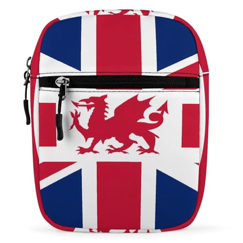 Union Flag (including Wales) Women's Cute Small Mini Crossbody Bag Top Zip Sling Square Shoulder Bags