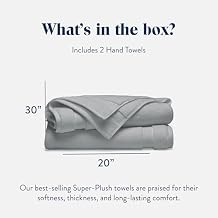 Brooklinen Super-Plush 100% Turkish Cotton Hand Towels - Set of 2-770 GSM, Highly Absorbent, Machine Washable, Perfect for Home & Bathroom 20" x 30", Pewter Grey