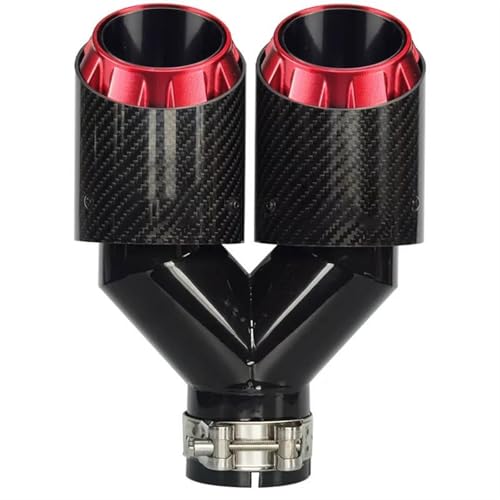 Tuyau échappement voiture double sortie embout silencieux carbone y 70mm 89mm droit