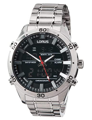 Lorus Hommes Analogique-Digital Quartz Montre avec Bracelet en Métal RW651AX9