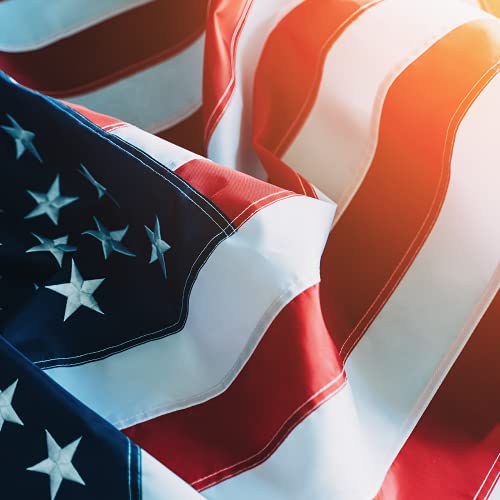 American Flag 3x5 Ft Outdoor Made in USA, [New Upgrade] Heavy Duty Nylon US Flag UV Protection, Durable American Flag with Embroidered Star Sewn Stripes Brass Grommets, Unfading Flag