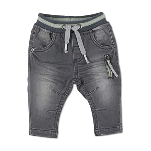 Sterntaler Kleinkind Jungen Baby Jeans Jeanshose Babyhose - Baby Jeans, Baby Jeanshose - aus elastischer Sweat Denim - dunkelgrau, 80 Cover