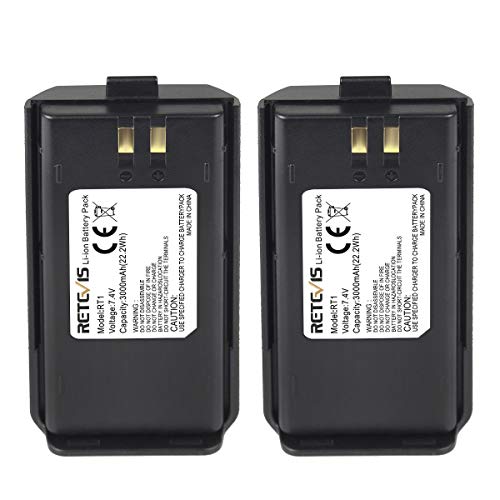 Retevis RT1 Two Way Radio Battery 3000mAh Original Li-ion Radio Battery Compatible with TYT Tytera TC-3000A Retevis RT1 Walkie Talkie (2 Pack) 
