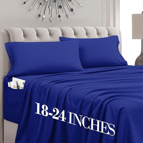 Mocassi �J���t�H���j�A�L���O�T�C�Y �x�b�h�V�[�c4�_�Z�b�g - 1800 �v���~�A�� �z�e���i�� �}�C�N���t�@�C�o�[ 18-24�C���` �G�N�X�g���f�B�[�v�|�P�b�g �{�b�N�X�V�[�c - ���O�W���A���[�\�t�g�A�ʋC���A����A�F�����h�~�A�C���y���A���u��