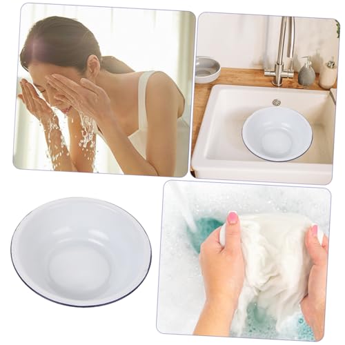 Tazón esmaltado vintage blanco 34 cm para cocina miniatura 3