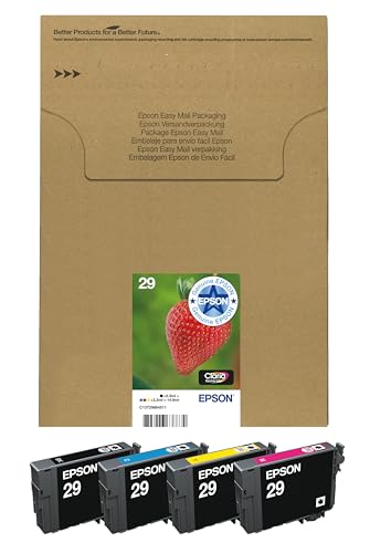 Epson 29 Strawberry Genuine Multipack Eco-Friendly Packaging 4-colours Ink Cartridges Claria Home Ink