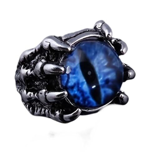 XAGMODSHN Forme Unique d ' oeil de démons de patte de loup réglable pour les hommes femmes, accessoires de fête de Texture en alliage anneaux de patte de...