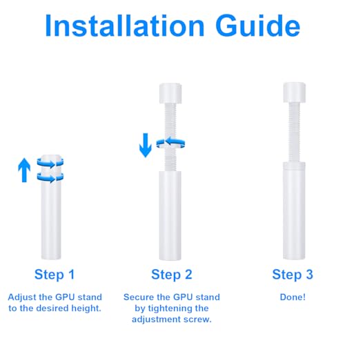 Image of GPU Support Bracket Graphics Card Brace Anti-Sag Holder Height Adjustable Video Card Stand White Large