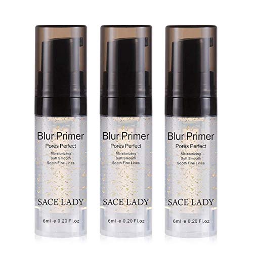 Face Pore Primer 3Pcs & Liquid Concealer Full Coverage 3Pcs, Waterproof Foundation Concealer Primer Makeup Smooth For Face Imperfections Eye Circles Cover Flawless Poreless Matte Finish #TOP1