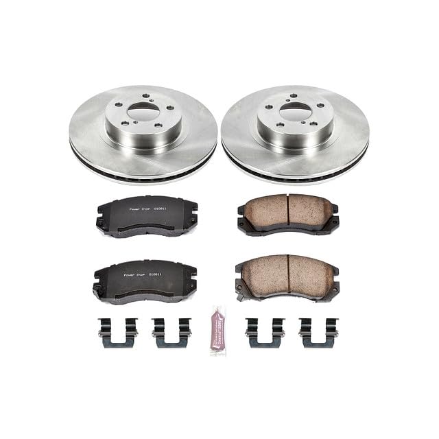 Image of PowerStop Front Brake Kit for Subaru Legacy 1991-94 | Subaru Legacy 1996 - Z17 Ceramic Brake Pads & Disc Rotors Replacement, KOE1118