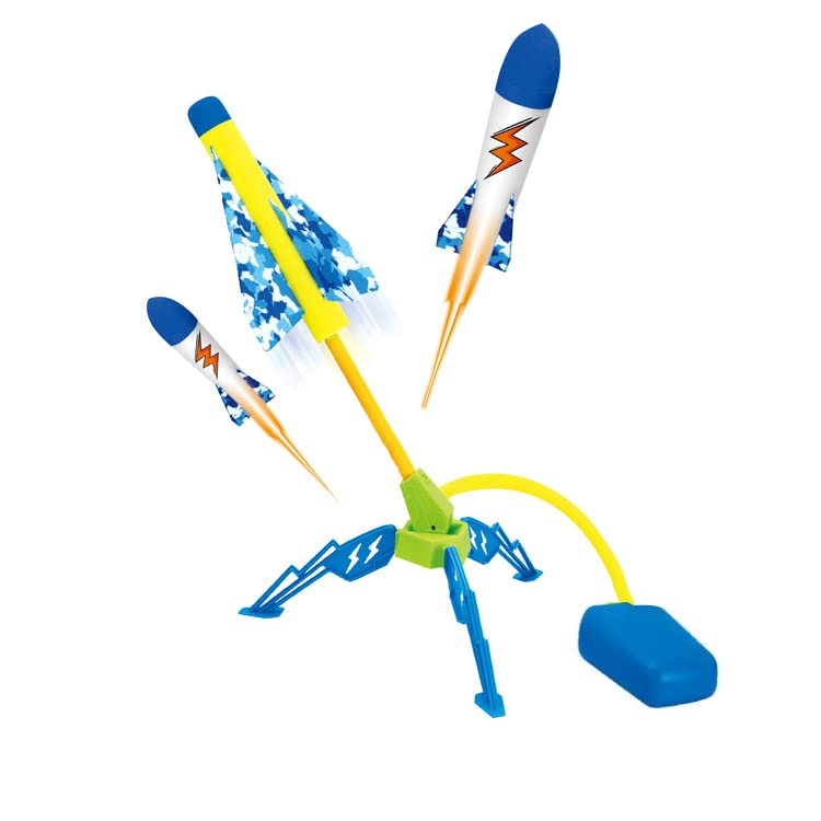 Kidado Stomp Rocket Launcher Toy for Kids | 3 Foam flying rockets with air pump pedal with left and right angle adjustment for your Child