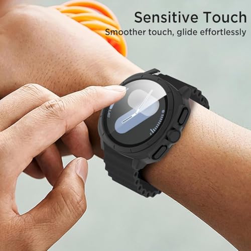 Image of Oboe Screen Protector PC Case 44mm Ultra Appearance Cover 'Compatible with' Samsung Galaxy Watch 7 44mm Watch (Black) [Watch NOT Included]